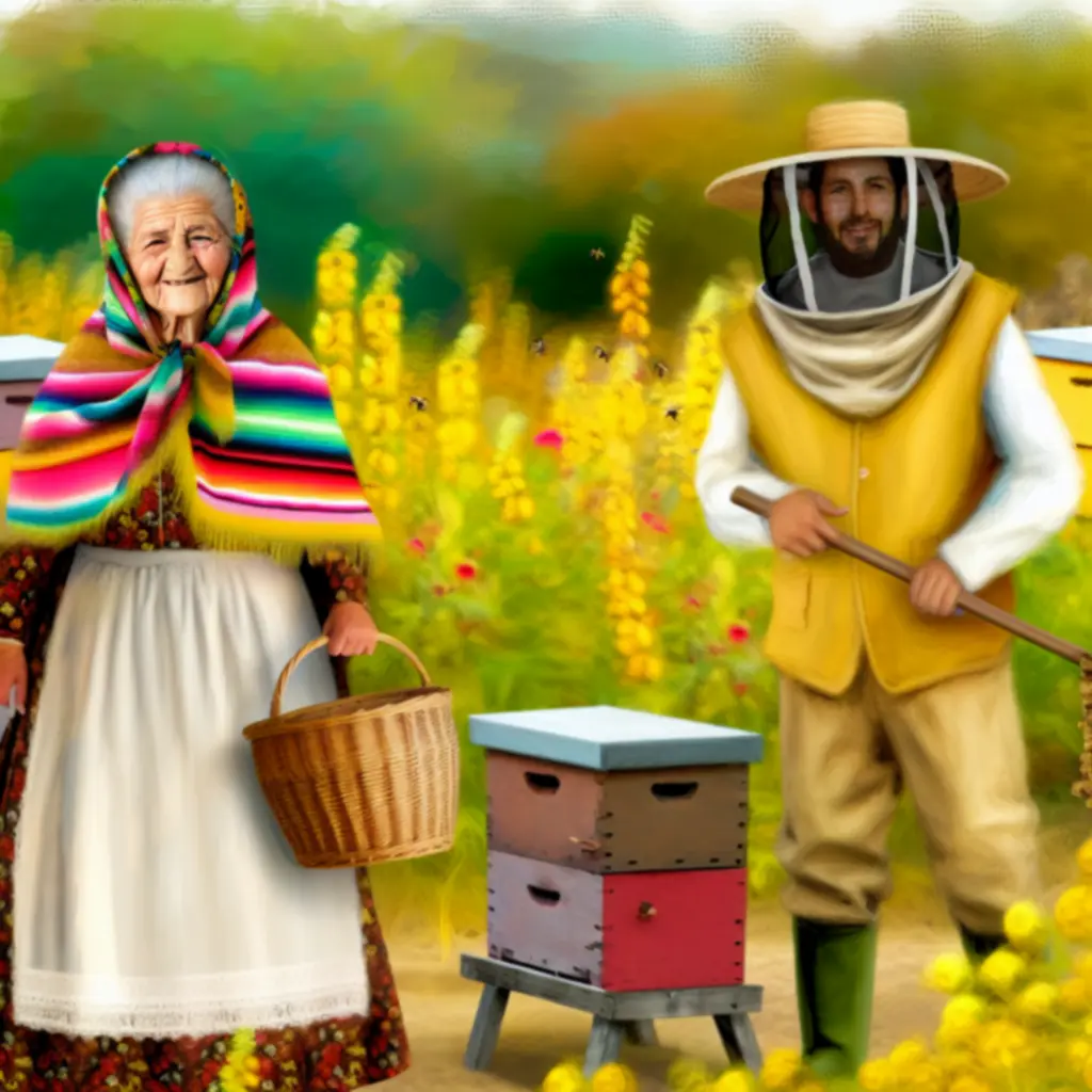 Ilustracja Babci Heli i Maksa przy ulach