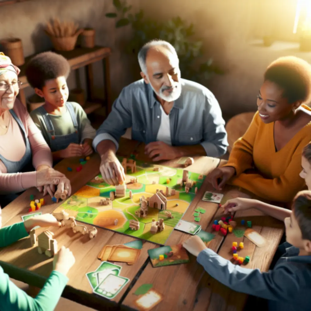 Rodzinna rozgrywka FermGamePL na drewnianym stole